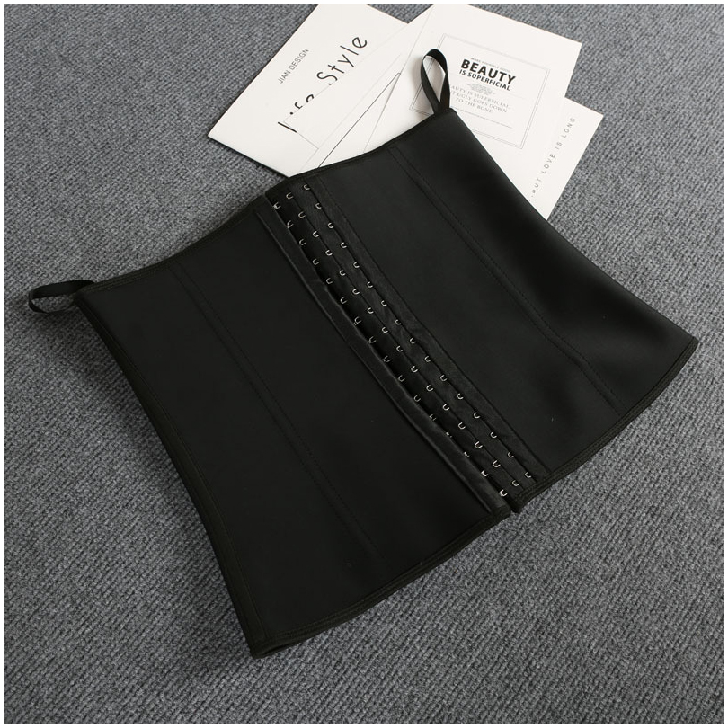 Seamless Black 3 Hook Latex Waist Cincher with Private Label High Quality Hourglass Corset Belt