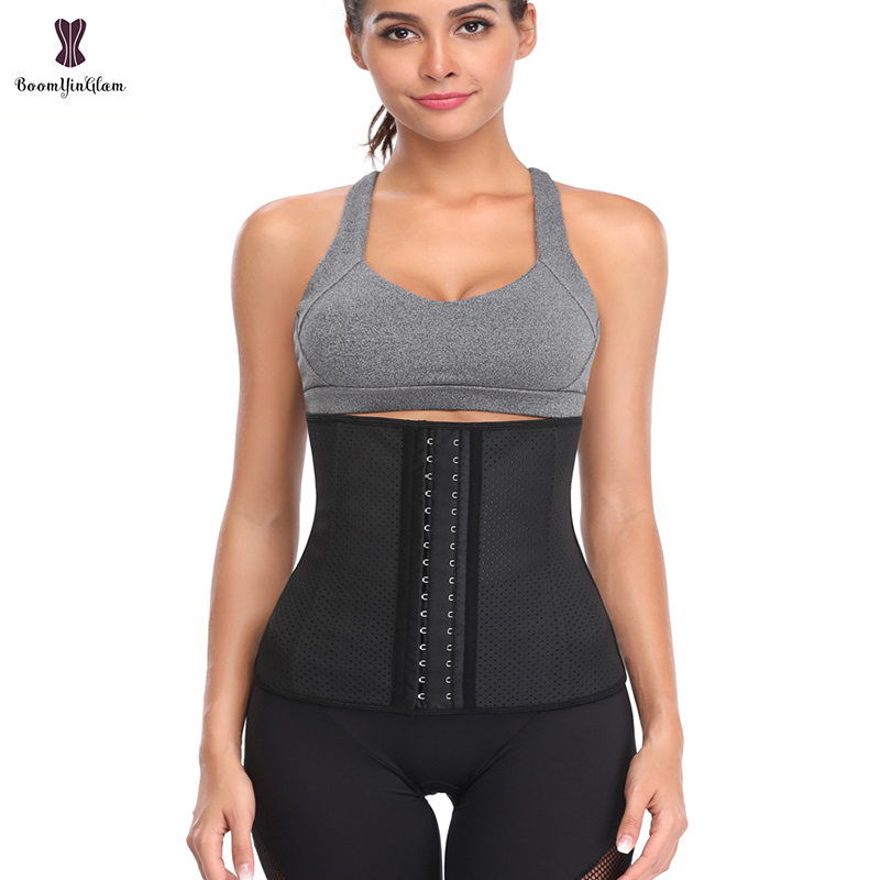 Women's 9 Steel Boned Underbust Corset Waist Trainer Breathable Latex Cincher for Short Torso