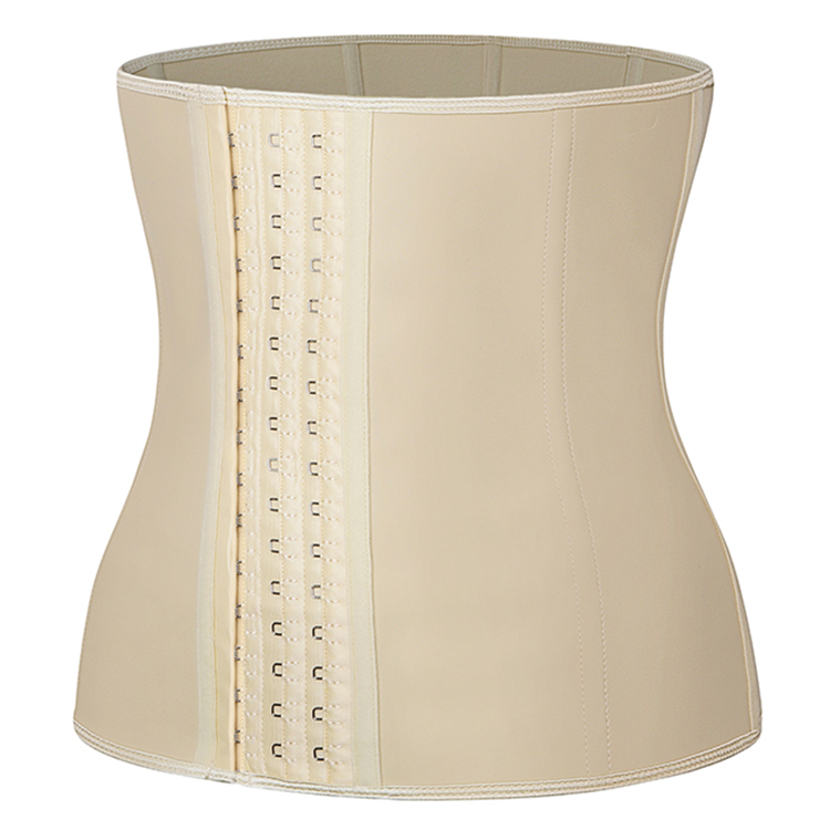 Matte Fabric & Latex Waist Cincher Clip Hook Waist Trainer Corset with Fajas Colombian Girdle Design ﻿