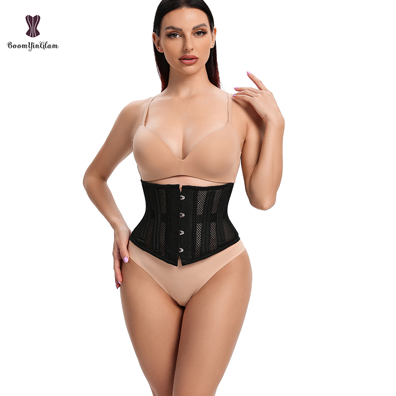 White Bridal Cupless Bustier Women's Slimming Corset with Thin Waist Lacing for Hourglass Shape