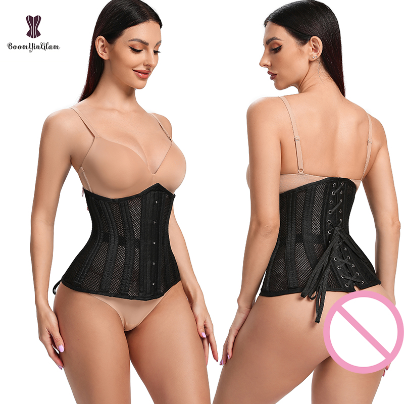 White Wedding Girdle Corset with 26 Bones Plus Size Bustier for Curvy Women