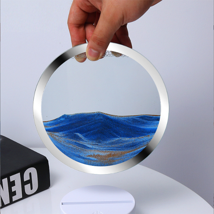 7 Color Touch Activated QuickSand Lamp Artistic Sand Painting Hourglass Table Light, Unique Decor Gift