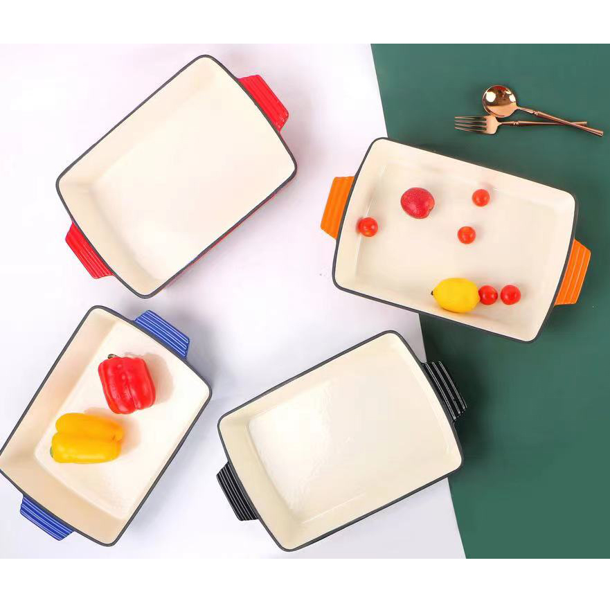 kitchen baking iron cast iron nonstick enamel coated pots and pans non-stick cookware set without coating