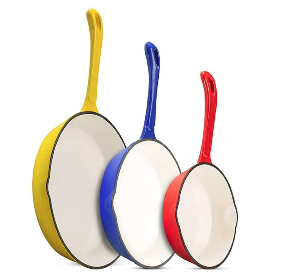 kitchen baking iron cast iron nonstick enamel coated pots and pans non-stick cookware set without coating