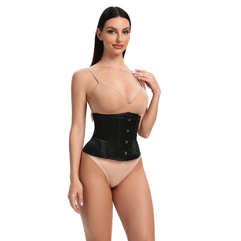 Plus Size Satin Steel Boned Underbust Corset Sexy Bustier for Hourglass Curves