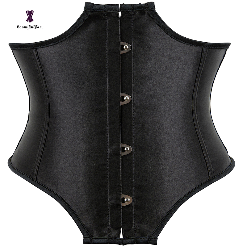 Plus Size Satin Underbust Bustier Corset Sexy Shaper Faja with Hourglass Curve for Retro Lingerie