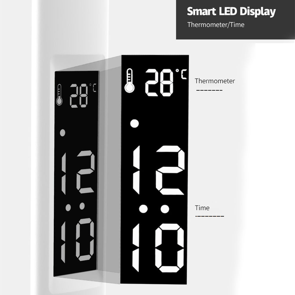 USB Dimmable Touchable LED Desk Lamp Foldable with Calendar, Temperature & Clock, Modern Table Lamp