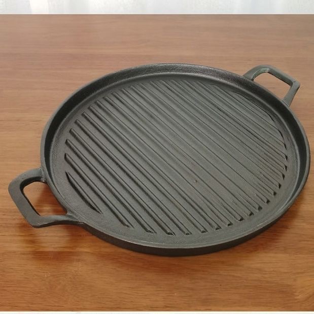 Amazon Stron Thai cookware  cast iron stripe skillet griddle grill pan fry pan Double sided available