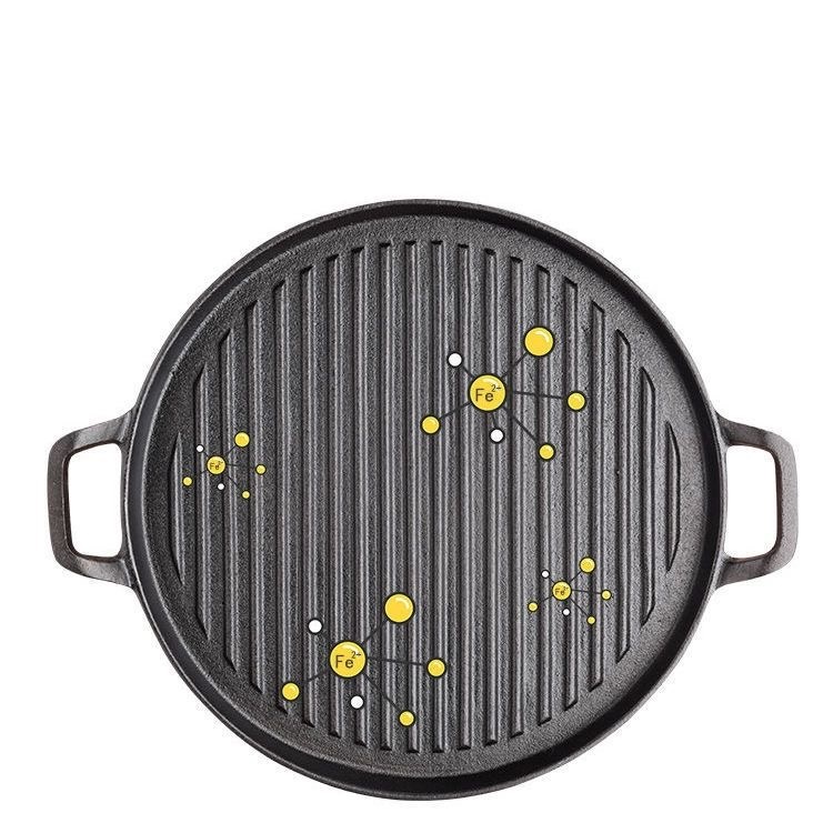 Amazon Stron Thai cookware  cast iron stripe skillet griddle grill pan fry pan Double sided available