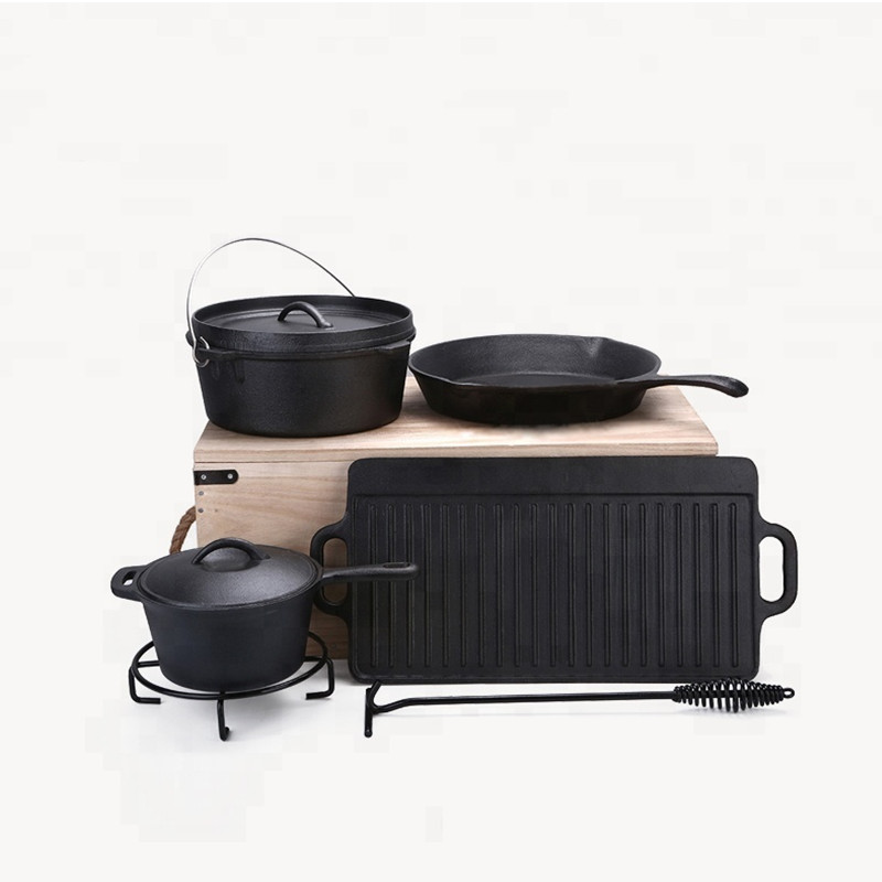 Non Stick Cast Iron Grill Griddle Pan Ridged