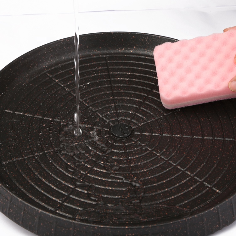 Korean aluminum around non-stick oil leakage design grill pan