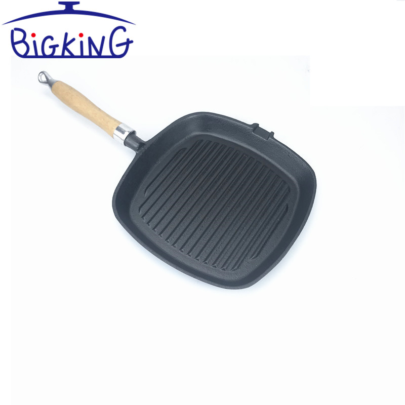 Barbeque Grill Pan/Cast Iron Square Grill Pan With Ribbed Cooking Surface/Griddle/Skillet 