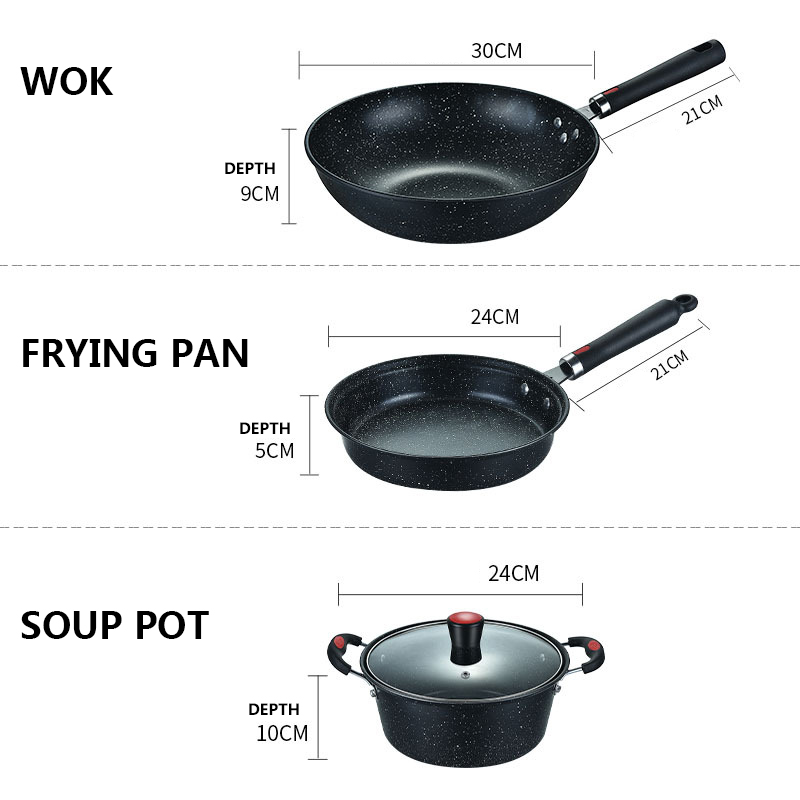 Amazon Top Seller Cookware pots and pans Kitchen Non Stick Cooking Pot Set soup stock pots Housewares