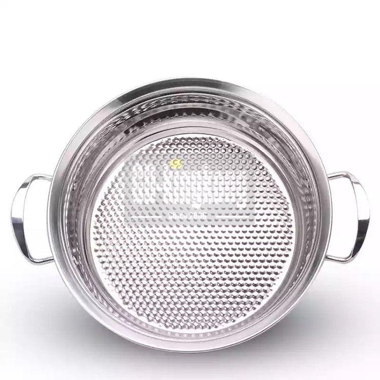 china  food grade low price 430 clad bottom nonstick  Kitchen 28cm Stainless Steel cooking pot Stock Pots