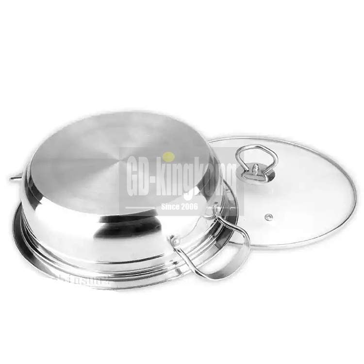 china  food grade low price 430 clad bottom nonstick  Kitchen 28cm Stainless Steel cooking pot Stock Pots