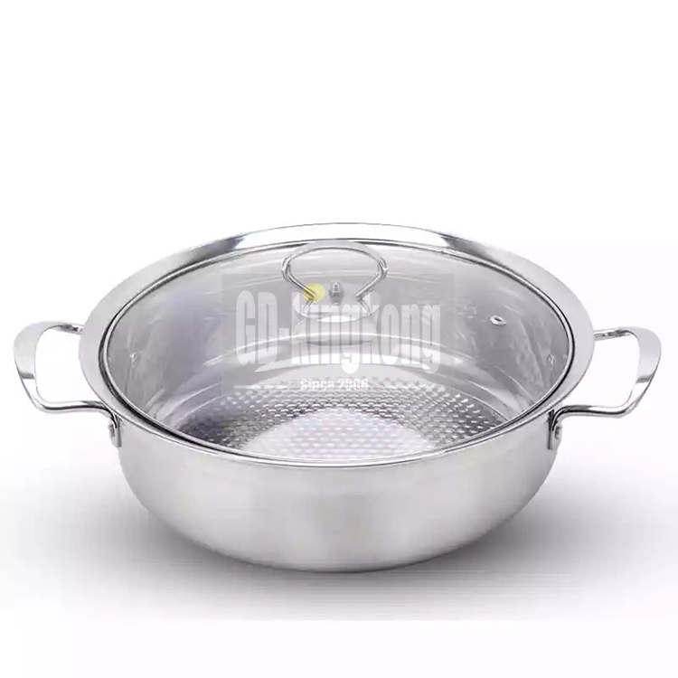 china  food grade low price 430 clad bottom nonstick  Kitchen 28cm Stainless Steel cooking pot Stock Pots