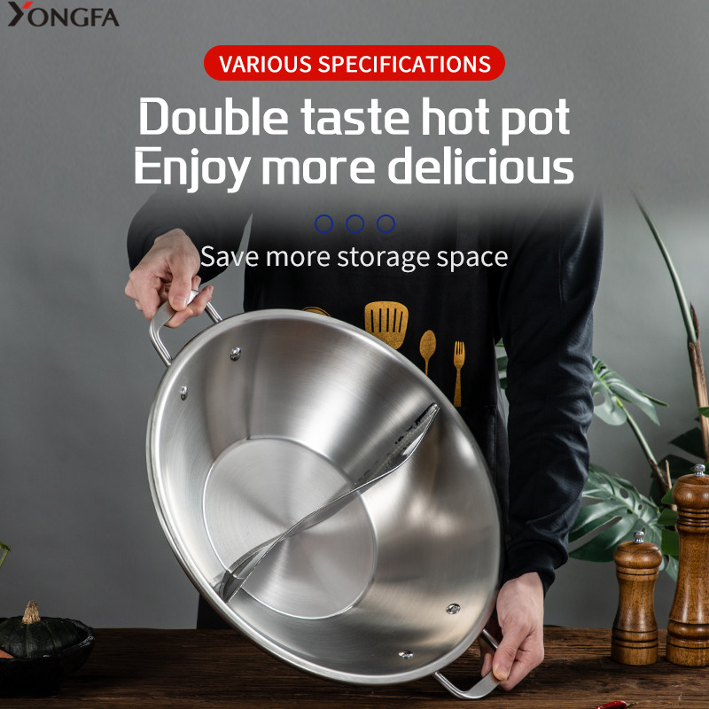Yongfa Kitchenware Hot Pot Stock Cooking Pots Cookware Set  Direct Sale Stainless Steel Chinese Soup & Stock Pots