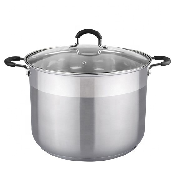 support ization 34cm big Stock Pot  Even Heat Cooking Stock Pot Large Buffet Stainless Soup Pot
