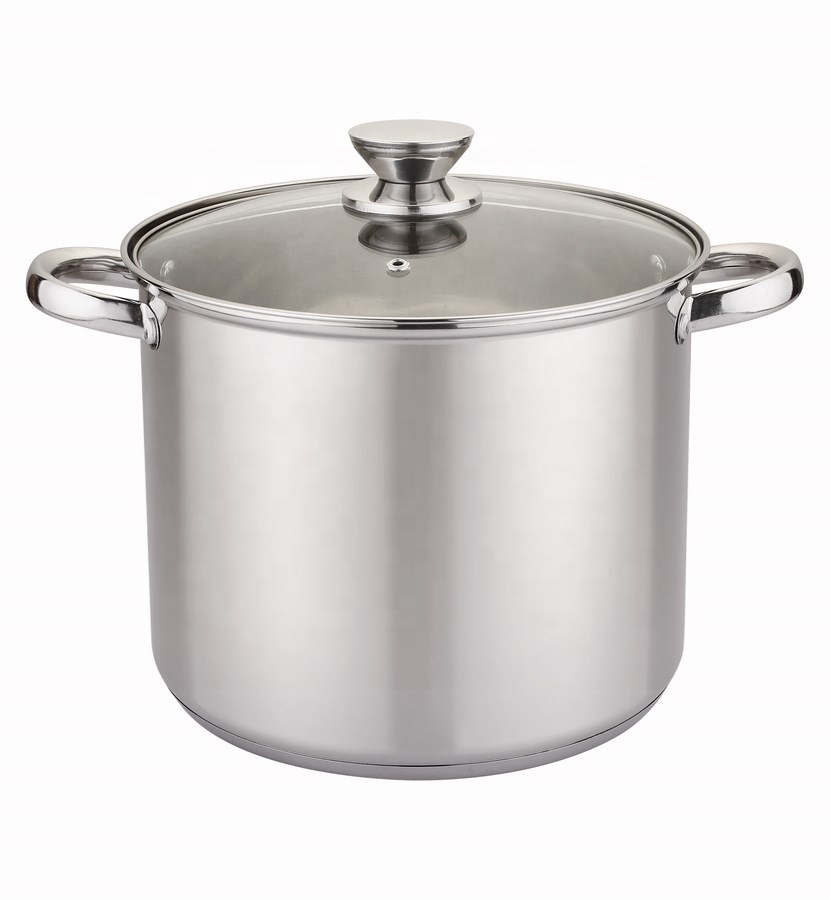 support ization 34cm big Stock Pot  Even Heat Cooking Stock Pot Large Buffet Stainless Soup Pot