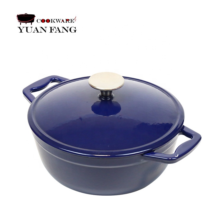  Outlet 21/23/26CM Soup Stew Stock Casseroles Cooking Pot Dutch Oven Cast Iron Casserole Dish with Dual Handles