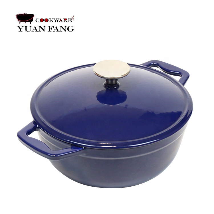  Outlet 21/23/26CM Soup Stew Stock Casseroles Cooking Pot Dutch Oven Cast Iron Casserole Dish with Dual Handles