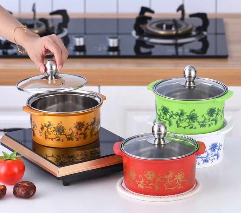 Best Selling Multicolor Stainless Steel Cookware Set Soup Pot for Hotel, Restaurant, and Home Use