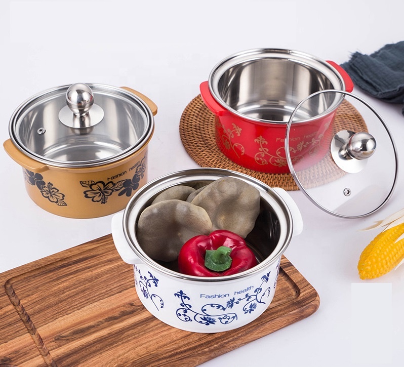 Best Selling Multicolor Stainless Steel Cookware Set Soup Pot for Hotel, Restaurant, and Home Use
