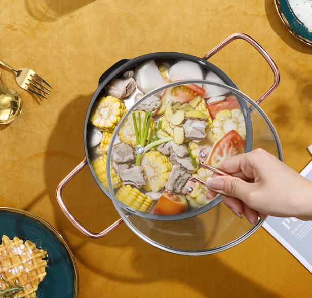 Household baby non-stick auxiliary food pot stainless steel soup pot