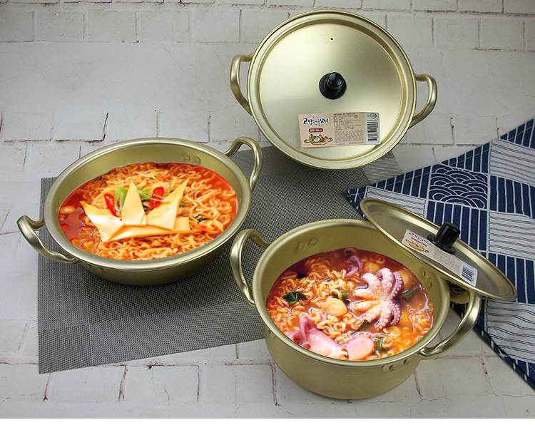 Aluminum Fast Heating Soup & Ramen Pot with Lid Non Stick, Easy to Clean Cookware