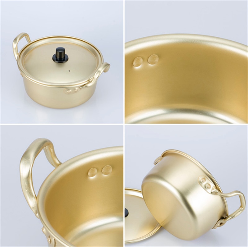 Aluminum Fast Heating Soup & Ramen Pot with Lid Non Stick, Easy to Clean Cookware