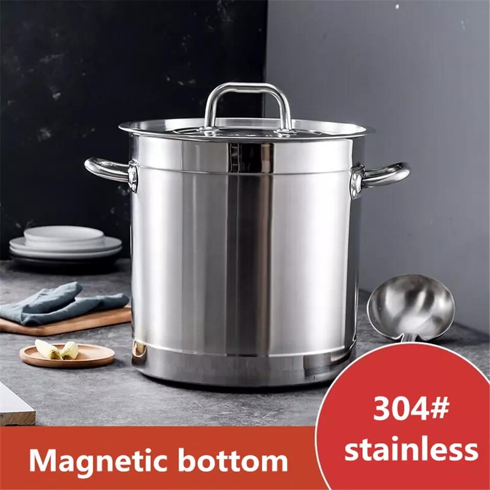 Hot Sale 304 Stainless Steel Commercial Restaurant Cooking Induction Pots Soup Pot