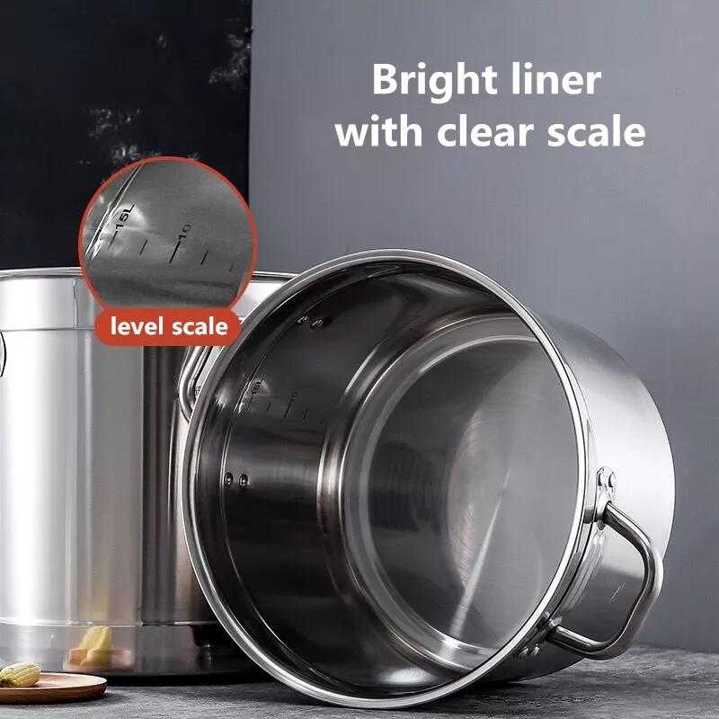 Hot Sale 304 Stainless Steel Commercial Restaurant Cooking Induction Pots Soup Pot
