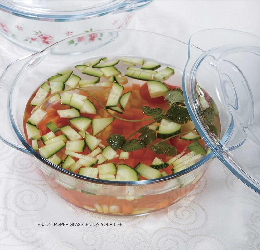 Oven safe high borosilicate glass casseroles baking dish soup pot