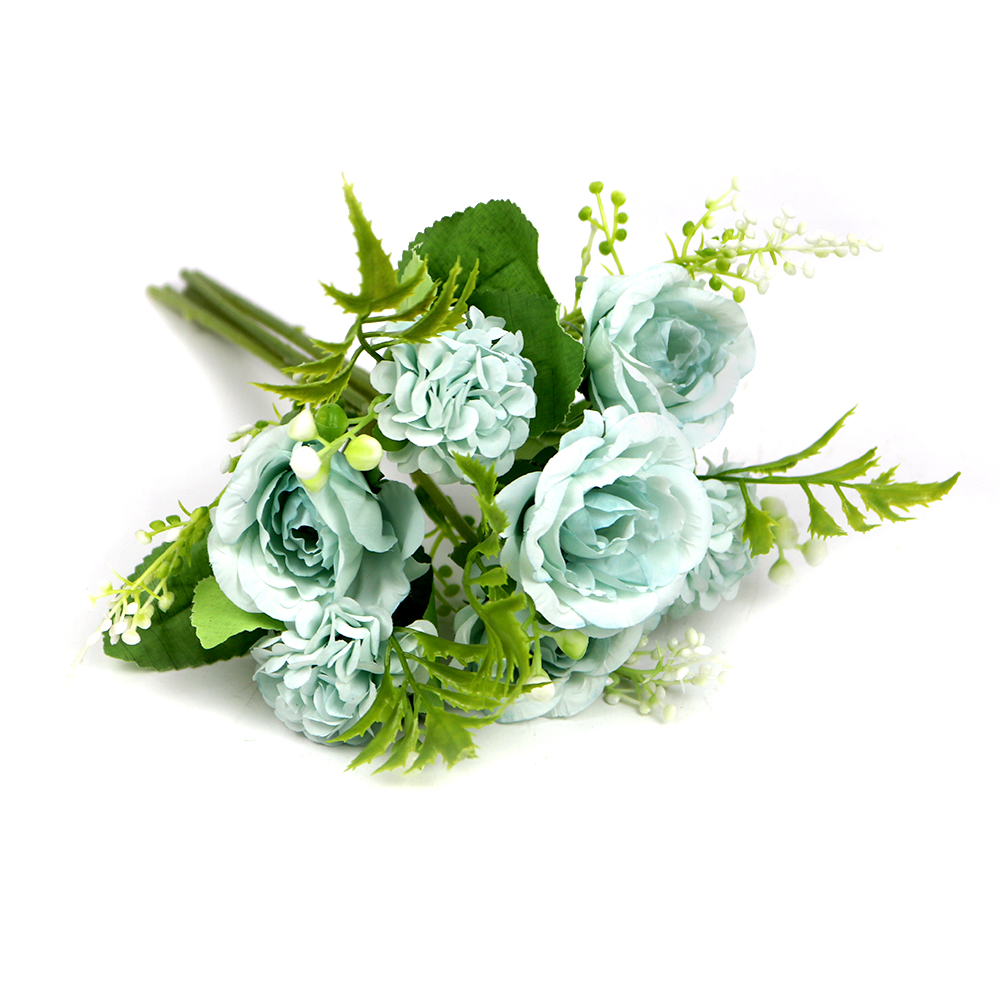 Wedding Roses Bouquet with Artificial Flowers Elegant Bride's Holding Bouquet for Home Decoration Vases
