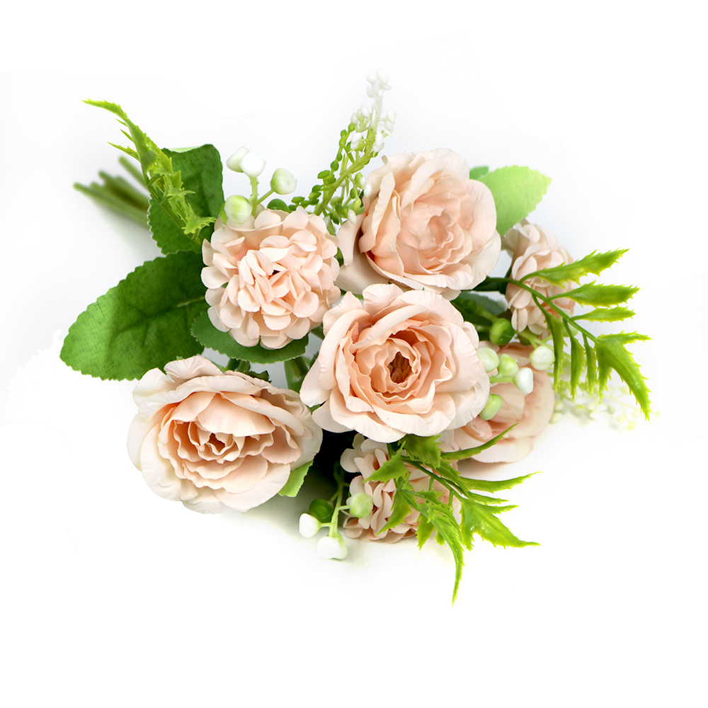 Wedding Roses Bouquet with Artificial Flowers Elegant Bride's Holding Bouquet for Home Decoration Vases