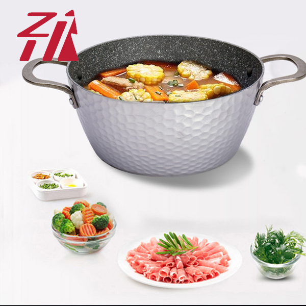 Forged Cookware Non Stick  Marble Coating Aluminum Casserole with lid