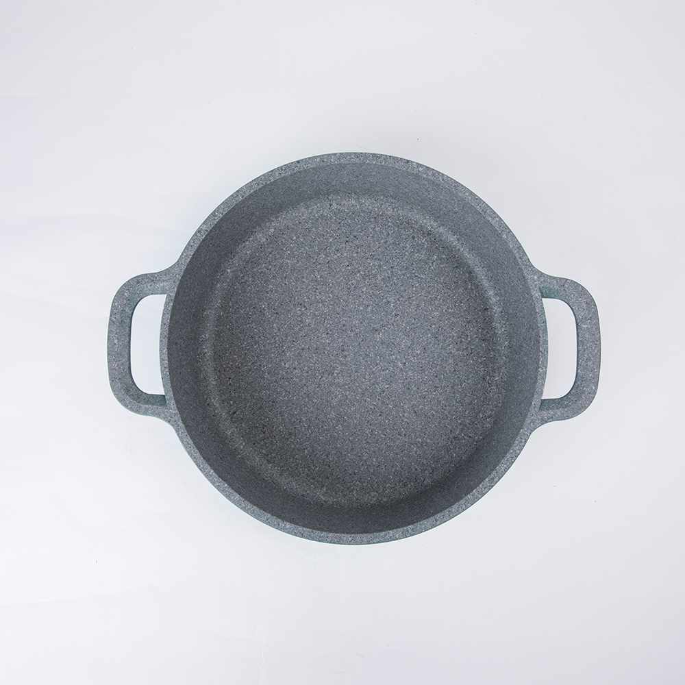  Quality Casting Aluminium Nonstick Marble Coating And Safe Glass Lid Frypan Casseroles with One-stop solution