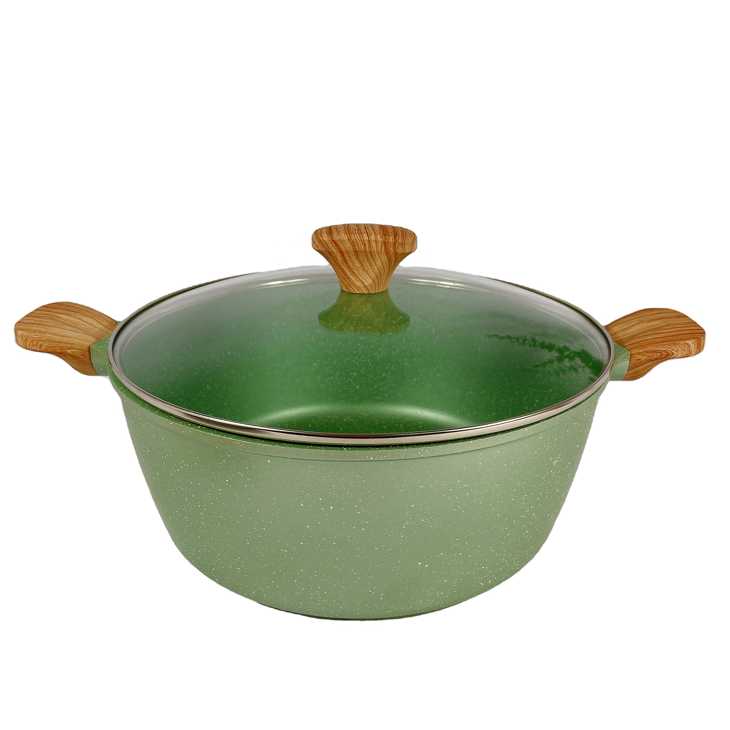 On Stock New design aluminium cookware set die cast non stick casserole with lid