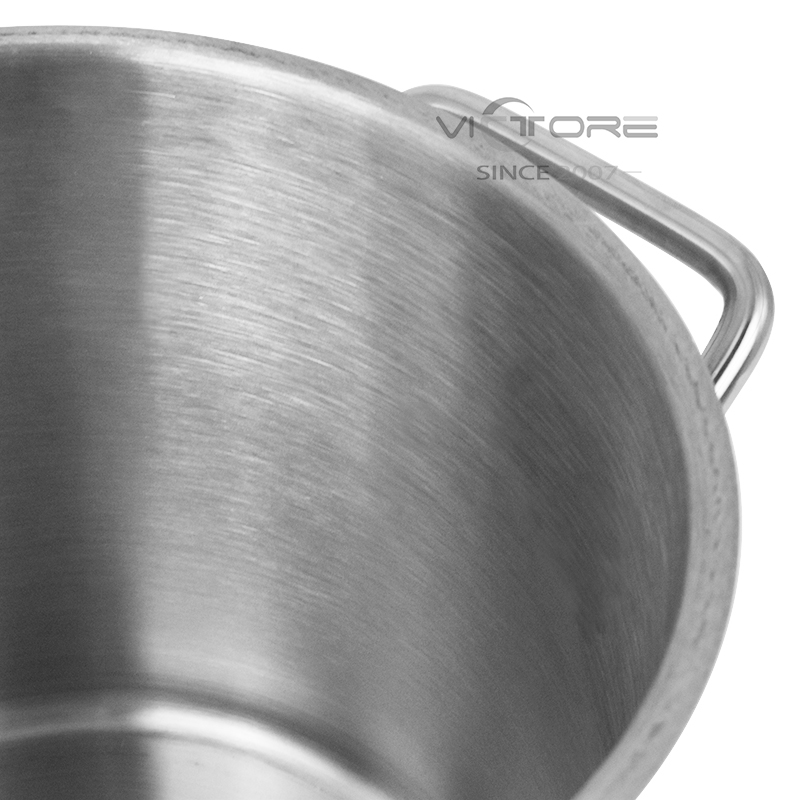 SUS304 Stainless Steel Food Safe Casserole Soup Stew Pot With Lid