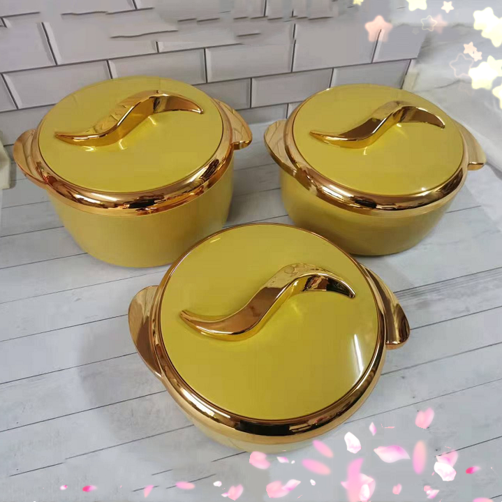 3Pcs Set Insulated Hot Pot Abs Plastic Shell Food Warmer 1.5l 2l 2.5l Casseroles