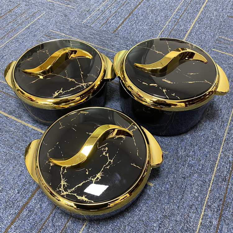 3Pcs Set Insulated Hot Pot Abs Plastic Shell Food Warmer 1.5l 2l 2.5l Casseroles