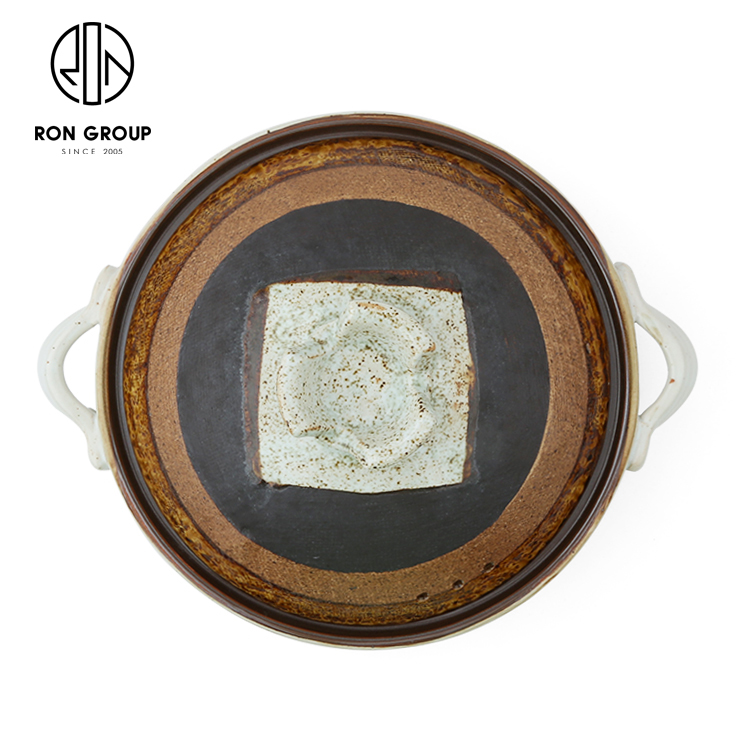  shallow crockery  pot set vintage restaurant ceramic casserole cookware