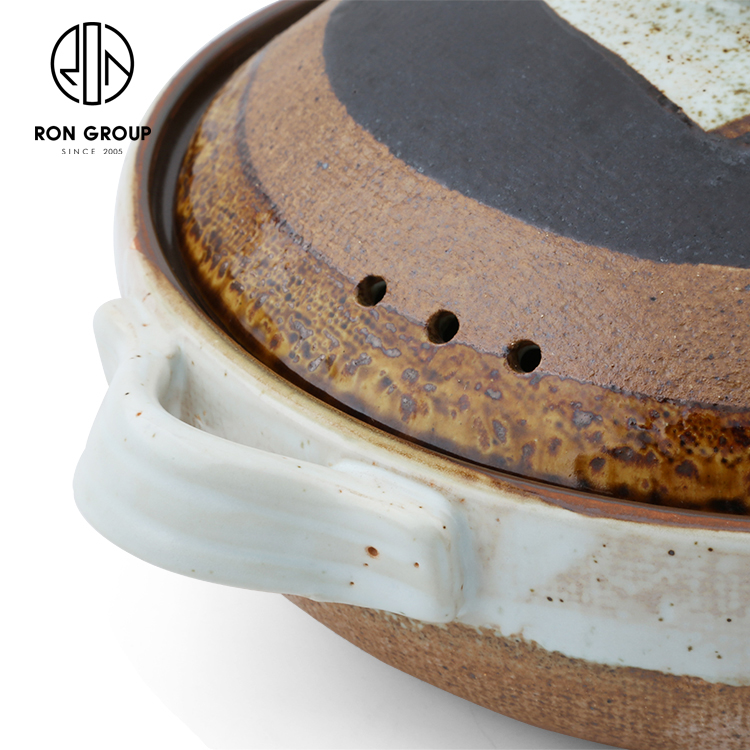  shallow crockery  pot set vintage restaurant ceramic casserole cookware