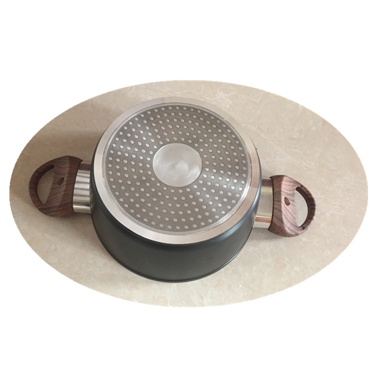 7Pcs Aluminum Marble Non Stick Forged Casserole And Grill Fry Pan Set Induction Bottom Cookware Set With Wooden Handle