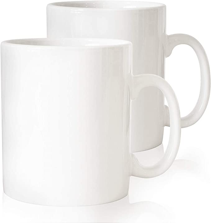 Dropshipping 350ml Rim And Round Handle Ceramic porcelain Mugs With   Blank Sublimation Mugs