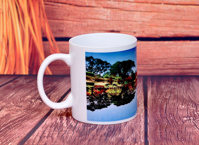 Dropshipping 350ml Rim And Round Handle Ceramic porcelain Mugs With   Blank Sublimation Mugs