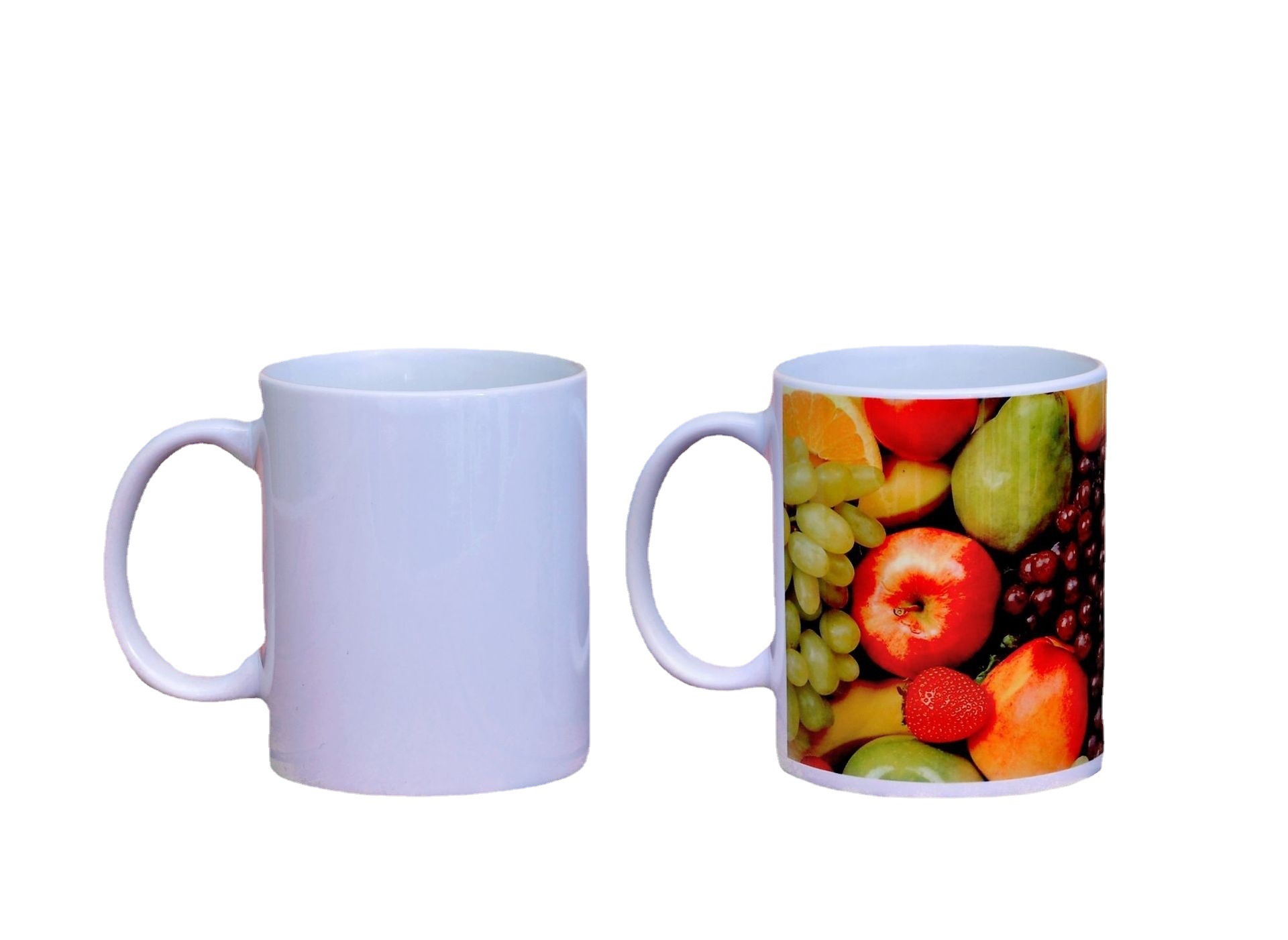 Dropshipping 350ml Rim And Round Handle Ceramic porcelain Mugs With   Blank Sublimation Mugs
