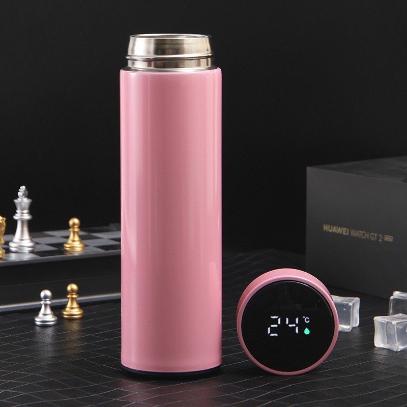 hot sell reusable 500ml smart water bottle stainless steel vacuum flask with LED temperature display reminder to drink w