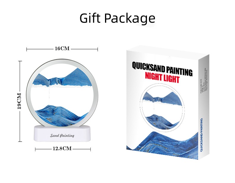 3D LED Table Lamp with Moving Quicksand Art Sand Art Picture Hourglass Lamp
