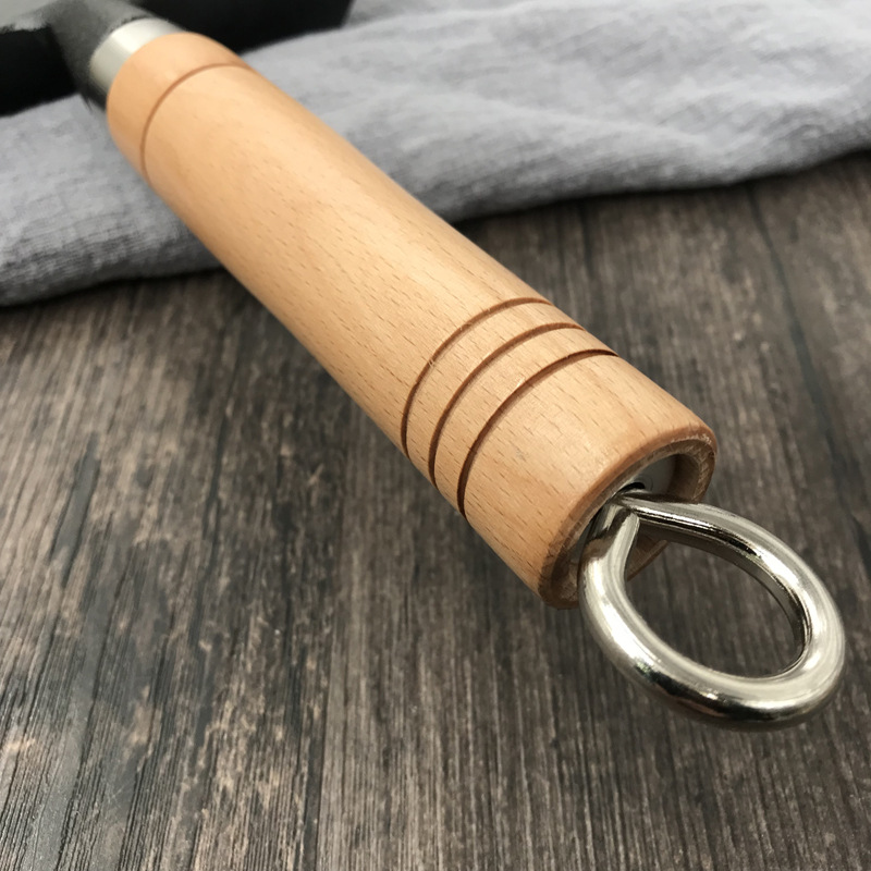 Cast Iron Square Japanese Style Egg Roll Frying Pan Uncoated Non-stick Omelette Pan Saucepan With Wooden Handle